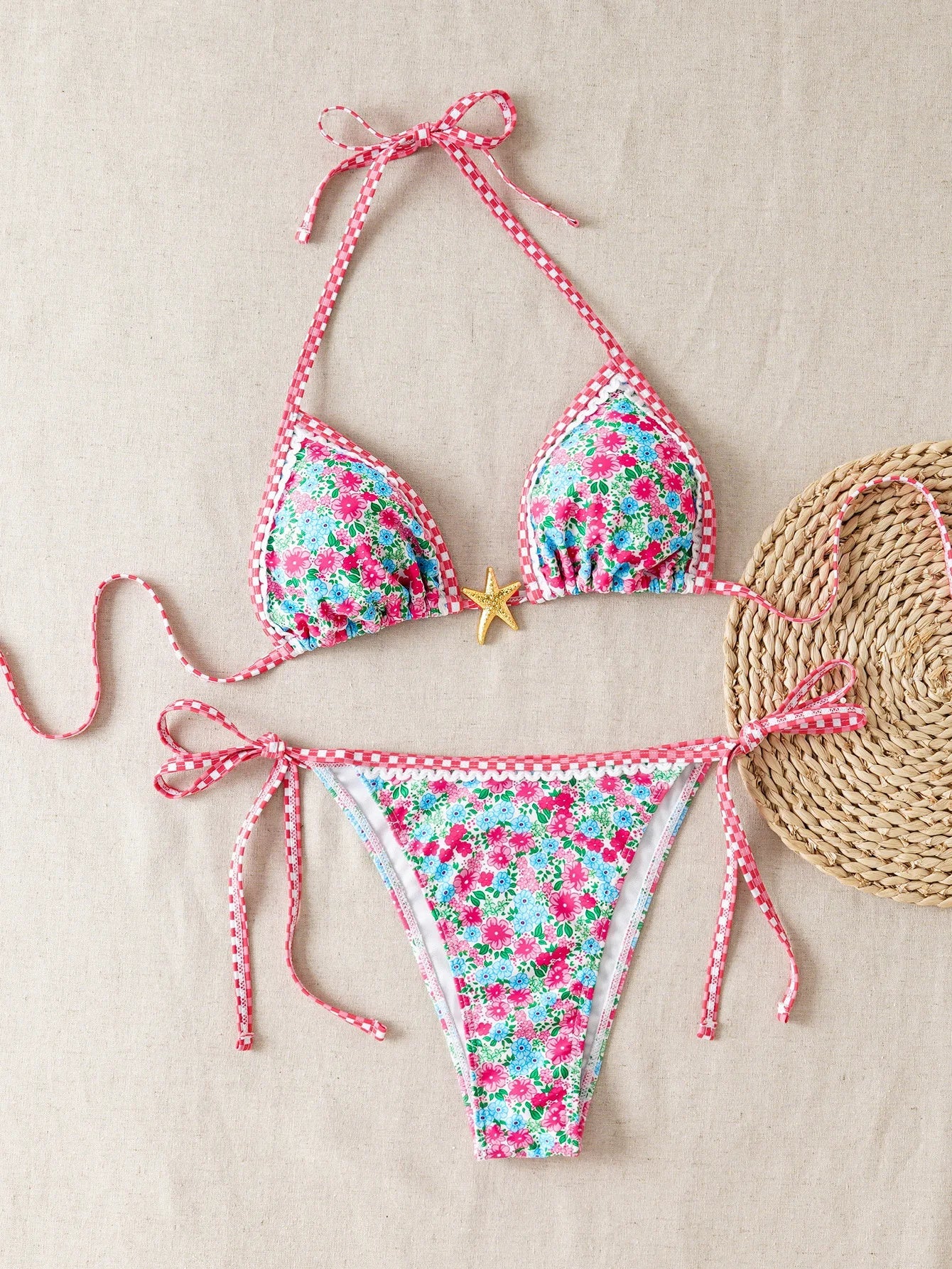 Beige Starfish Ornament Bikini Set