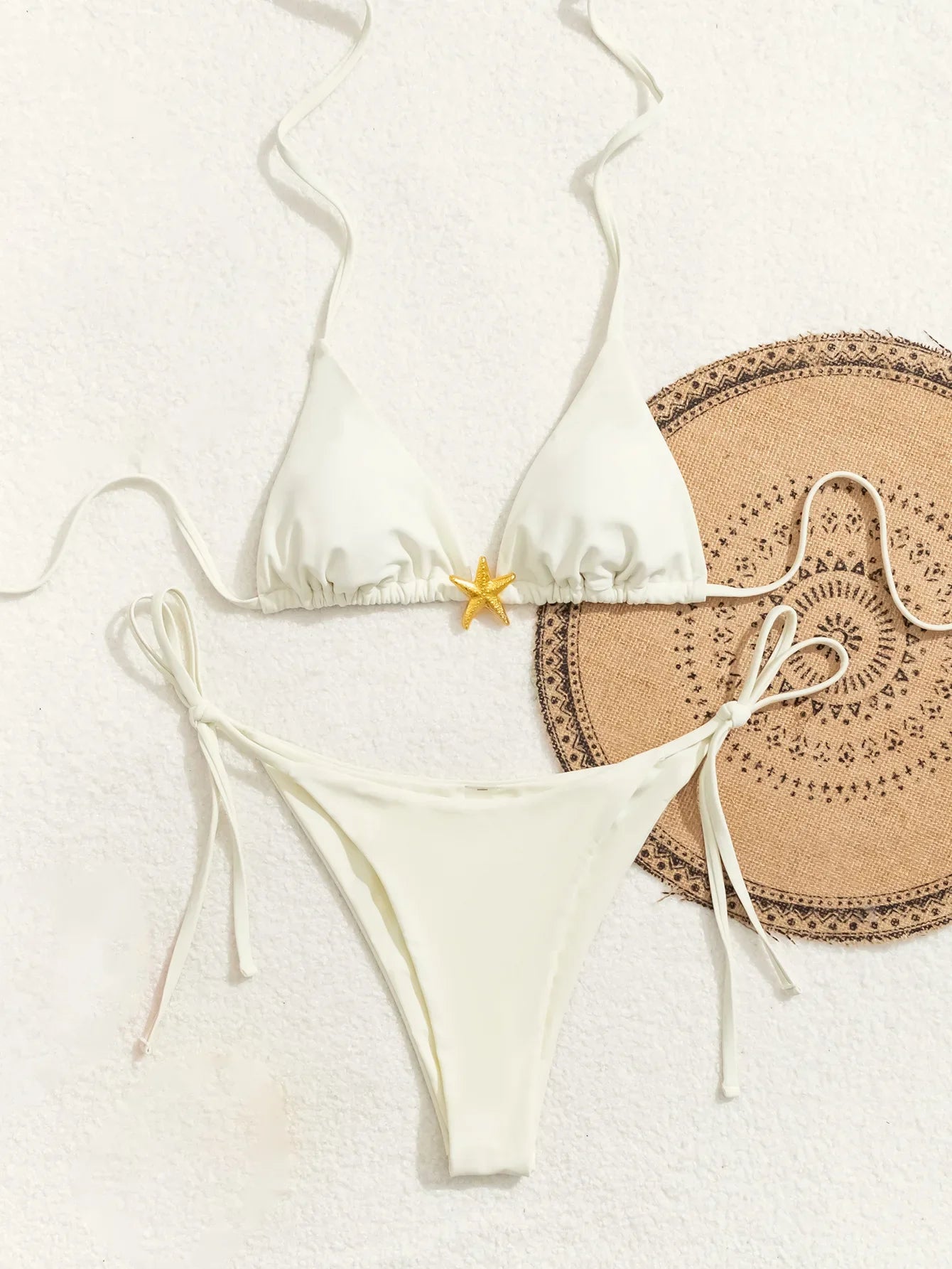 Beige Starfish Ornament Bikini Set