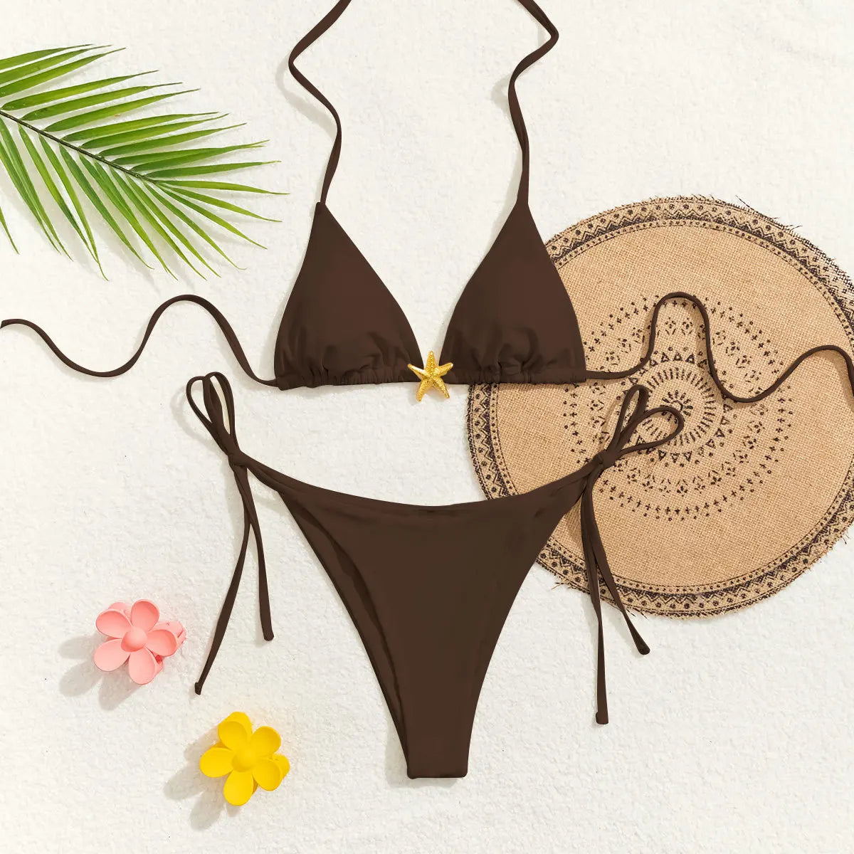 Beige Starfish Ornament Bikini Set