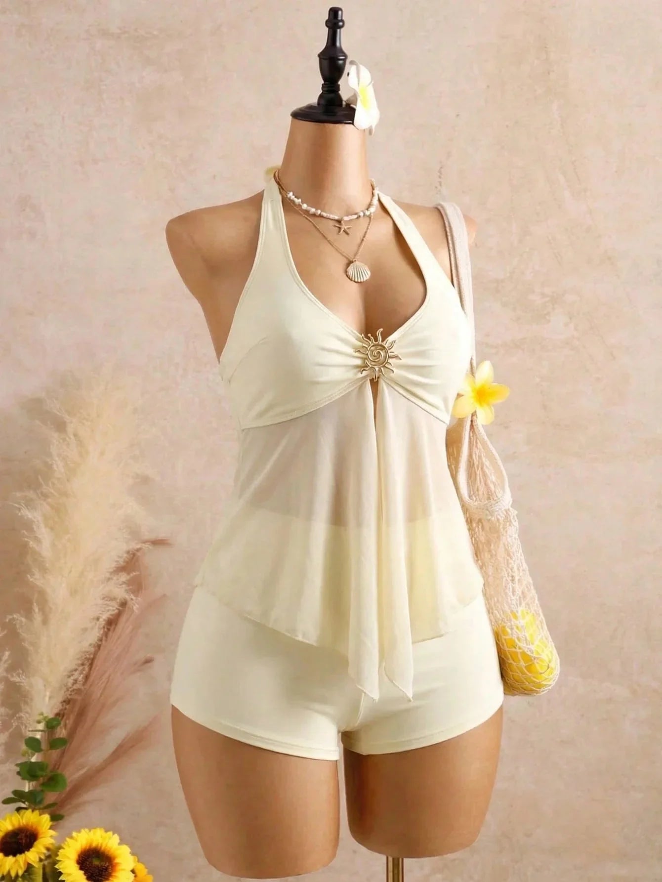 Beige Two Piece Bikini Set