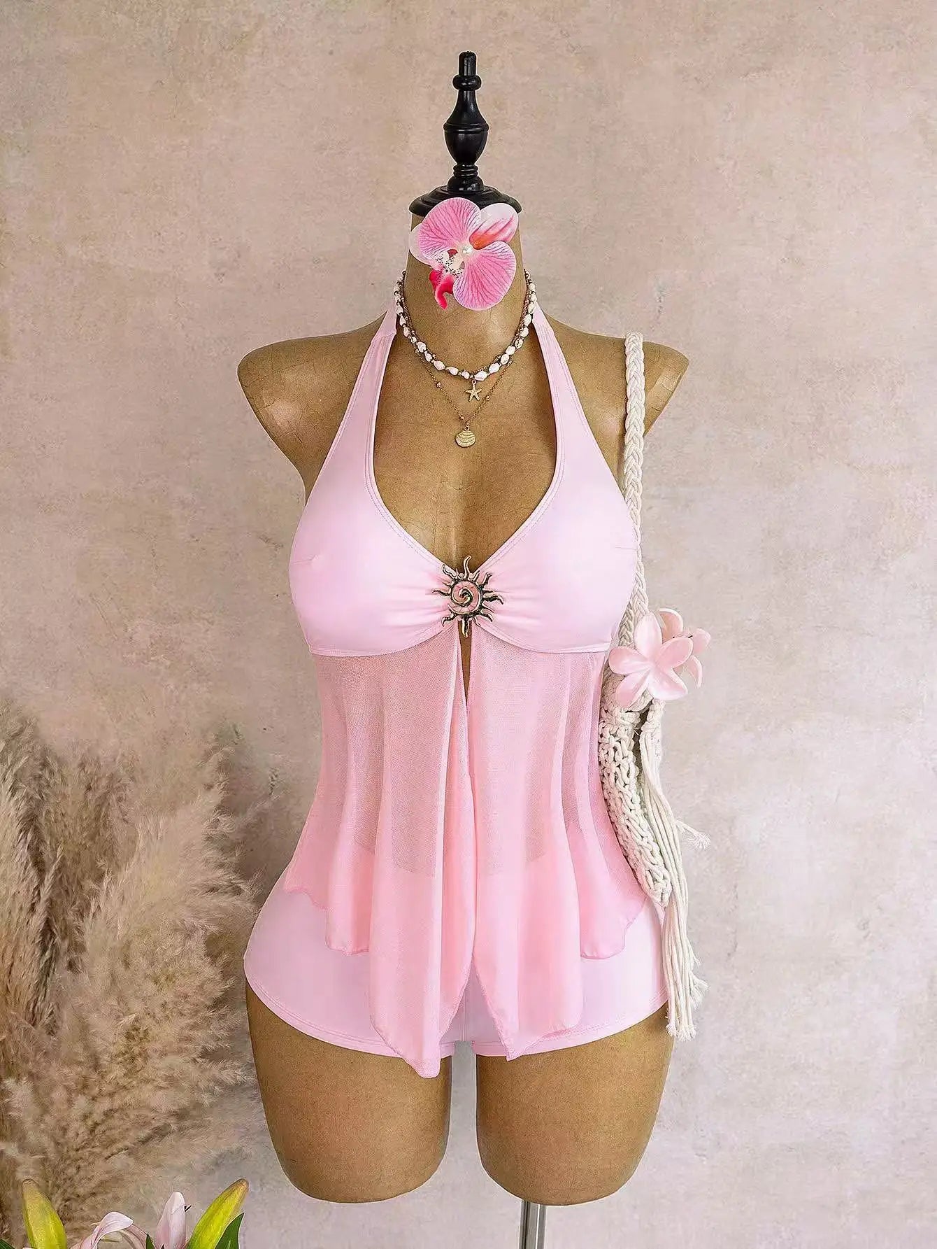 Beige Two Piece Bikini Set
