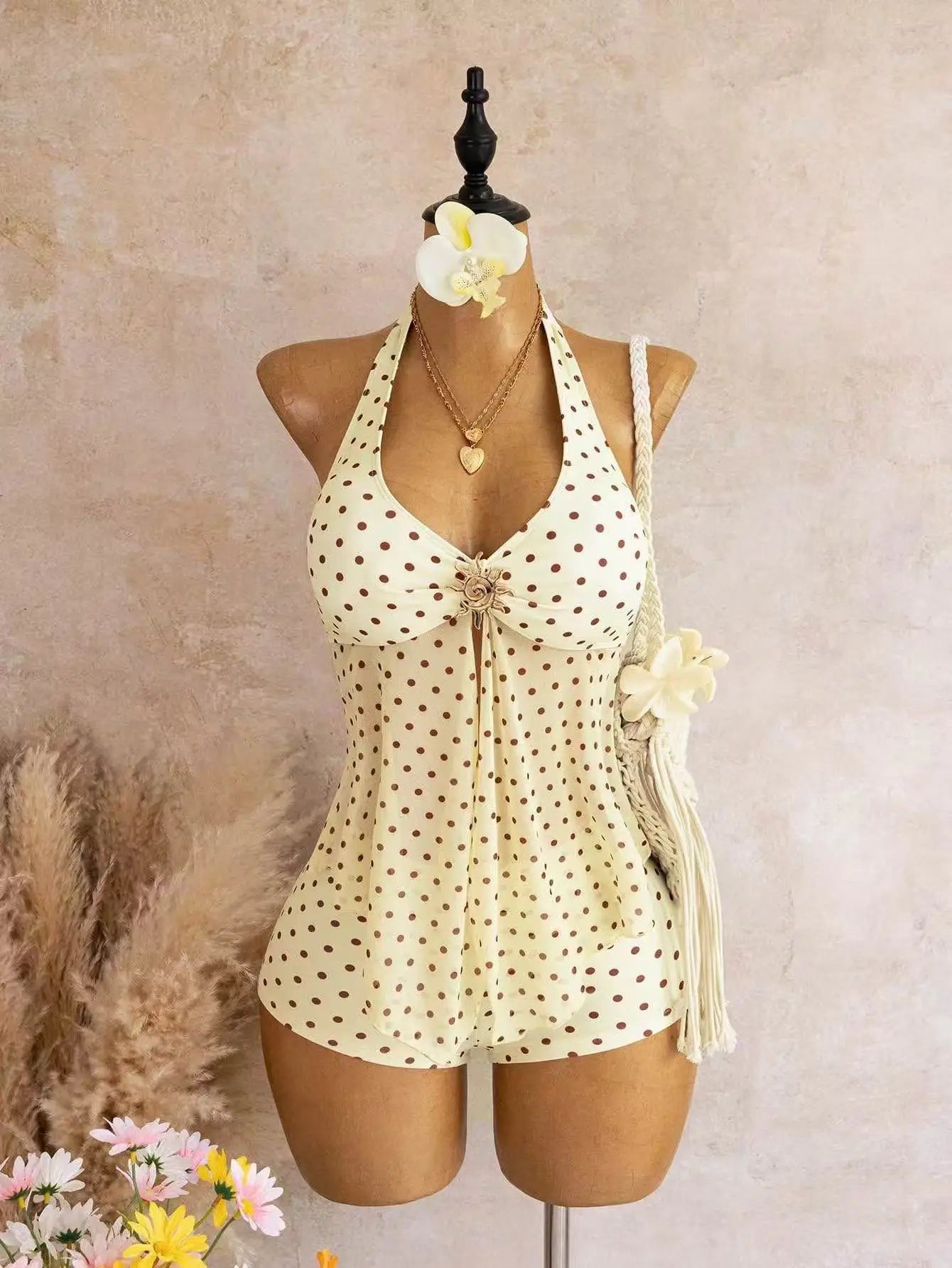 Beige Two Piece Bikini Set