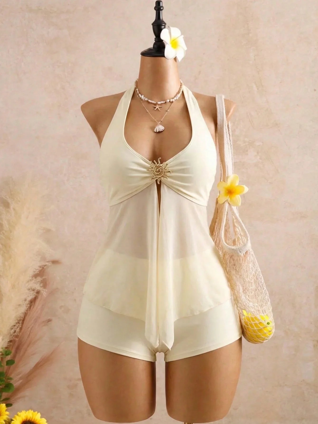 Beige Two Piece Bikini Set