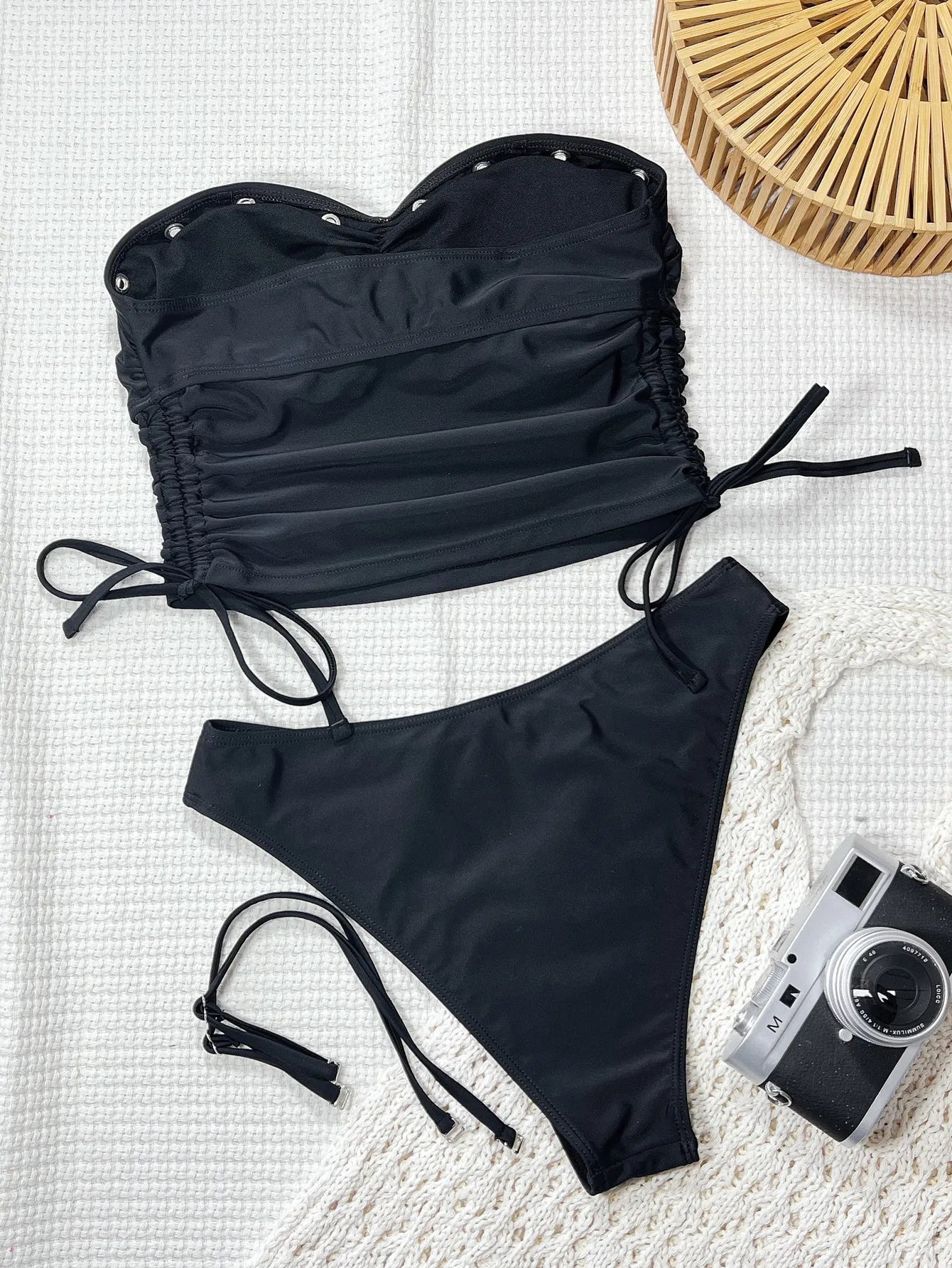Black Bandeau Bikini Set