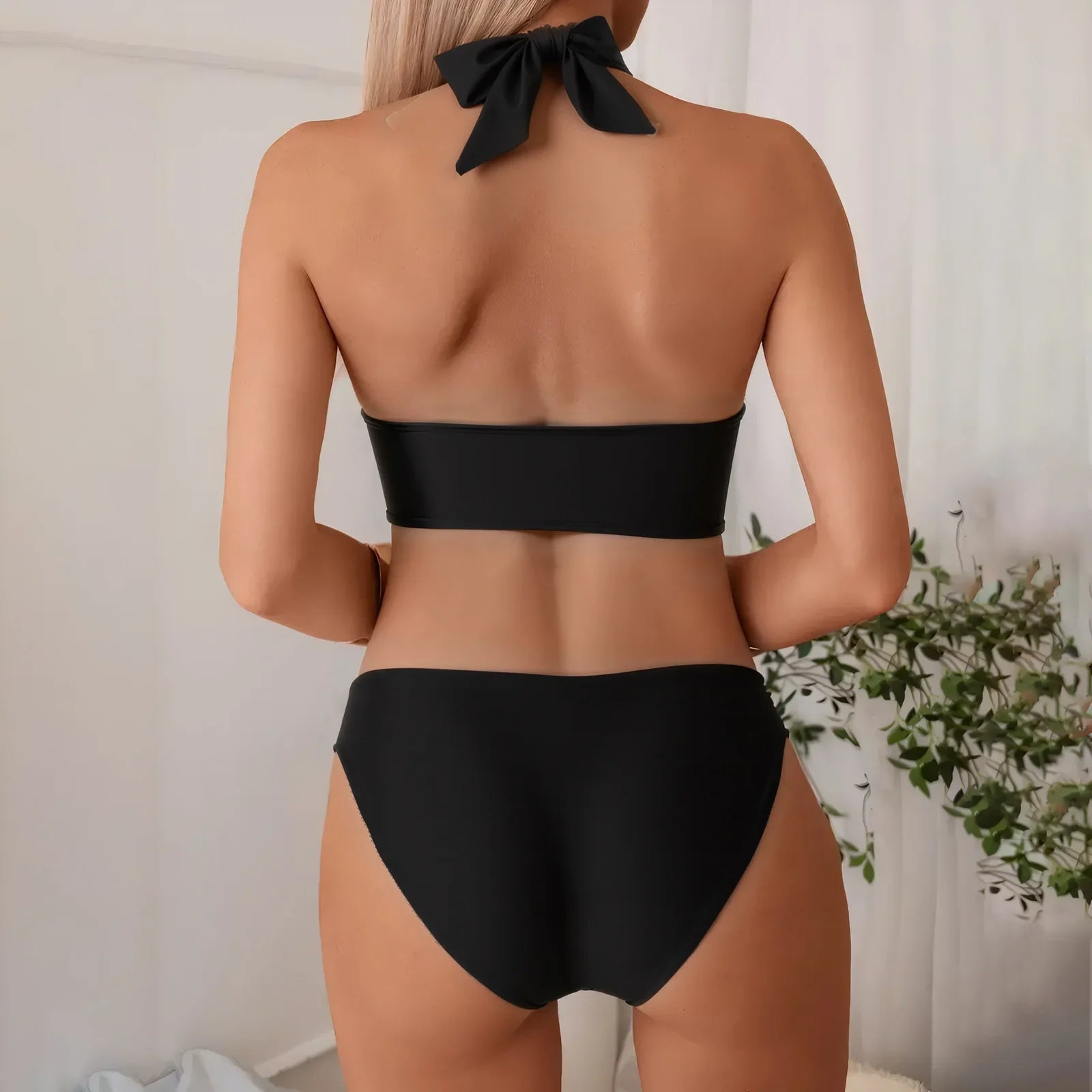 Black High Waist Bikini Set