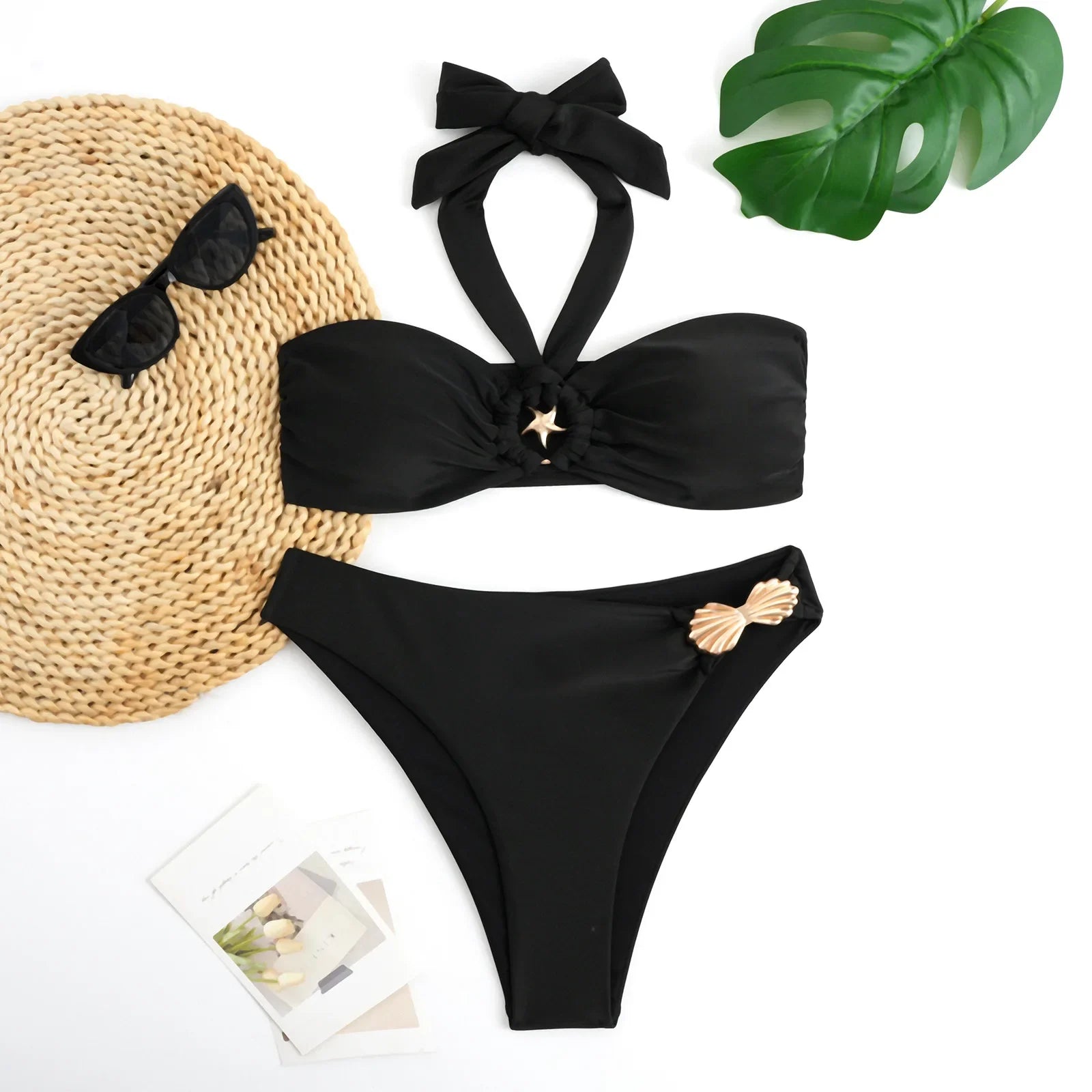 Black High Waist Bikini Set