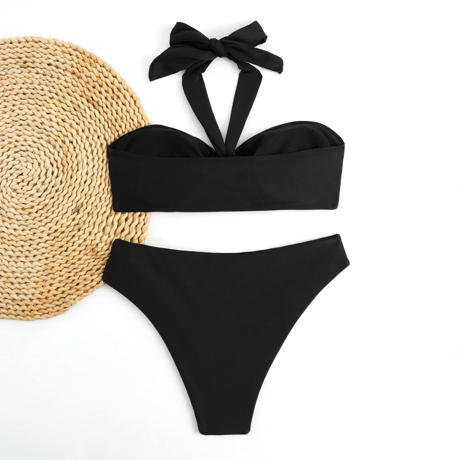 Black High Waist Bikini Set