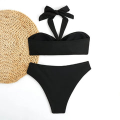 Black High Waist Bikini Set