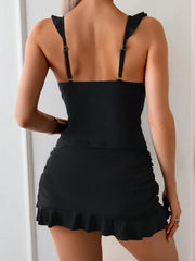 Black High Waist Short 3 Piece Bikini Set