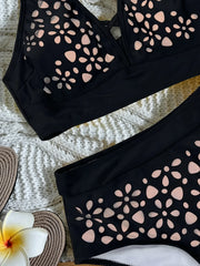 Black Hollow Out Bikini Set