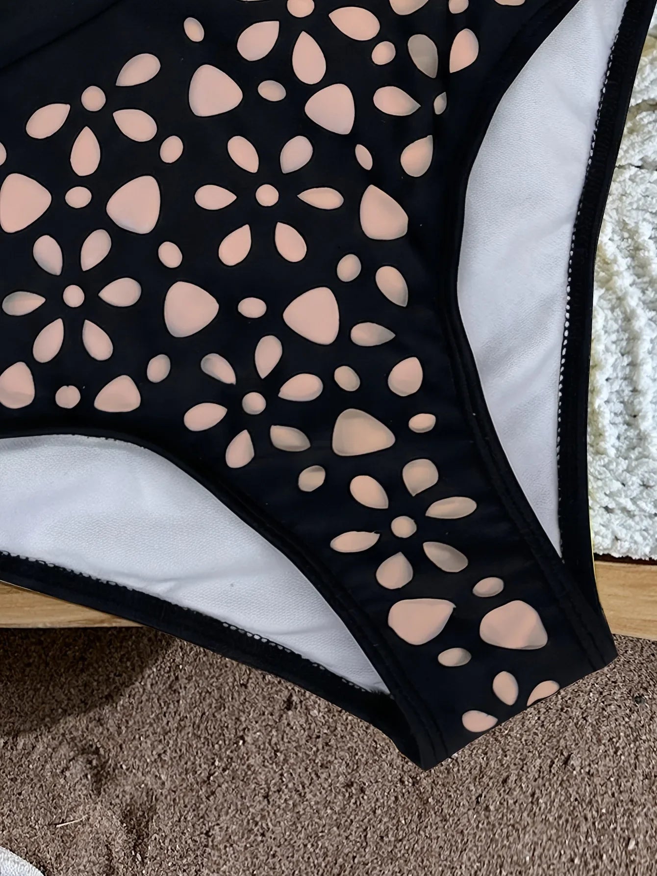 Black Hollow Out Bikini Set