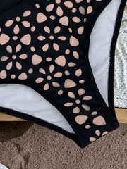 Black Hollow Out Bikini Set