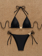 Black Metal 3D Butterfly Bikini Set