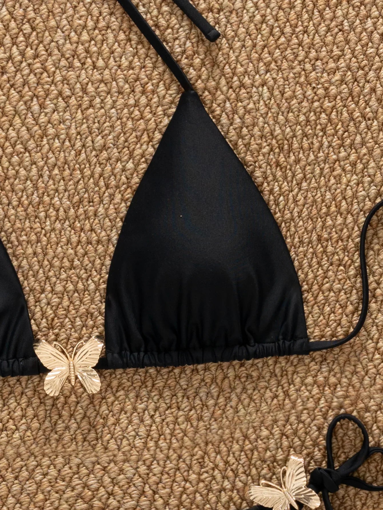 Black Metal 3D Butterfly Bikini Set