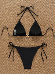 Black Metal 3D Butterfly Bikini Set