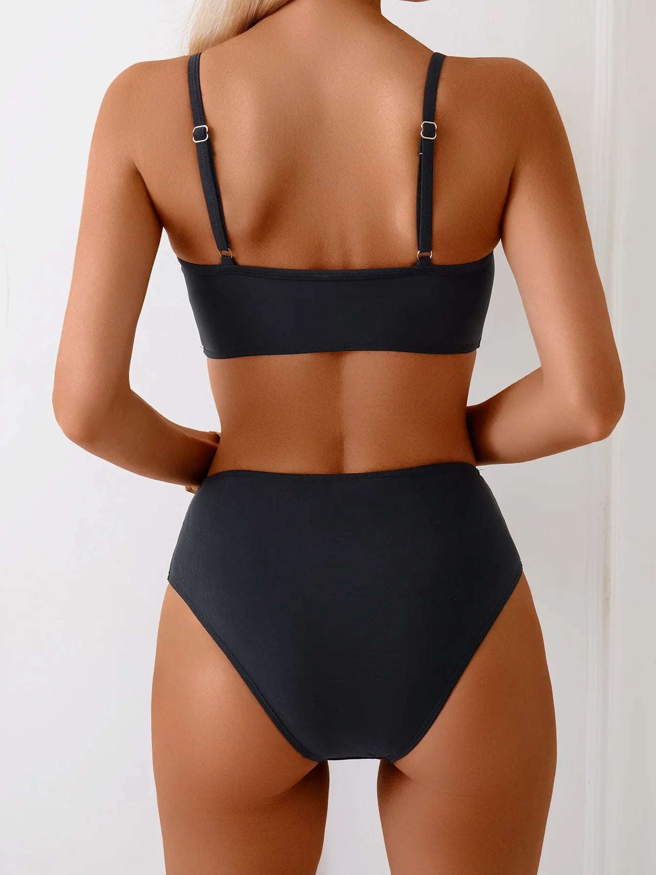 Black Metal V Wire Bikini Set