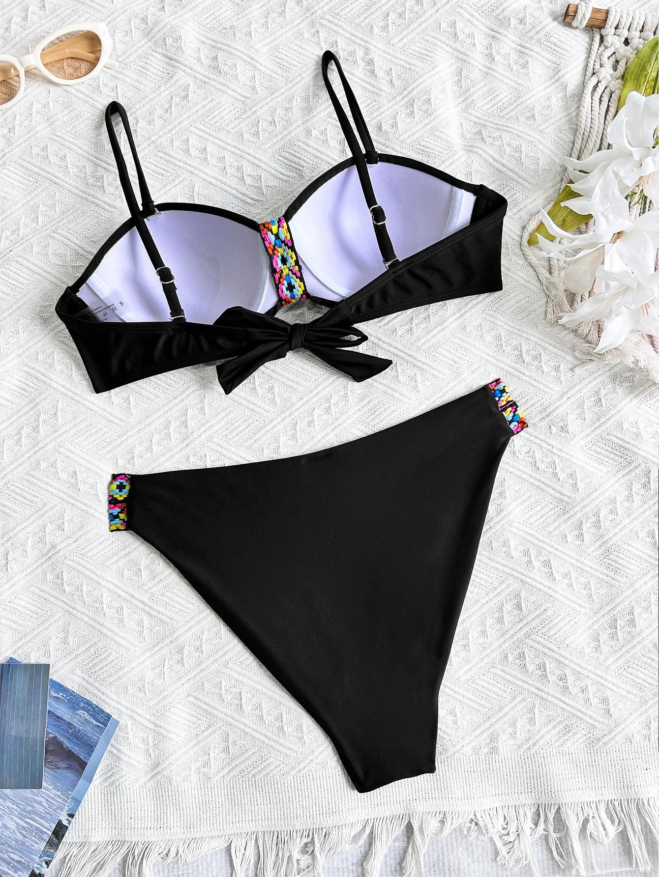 Black Patchwork Bikini Set