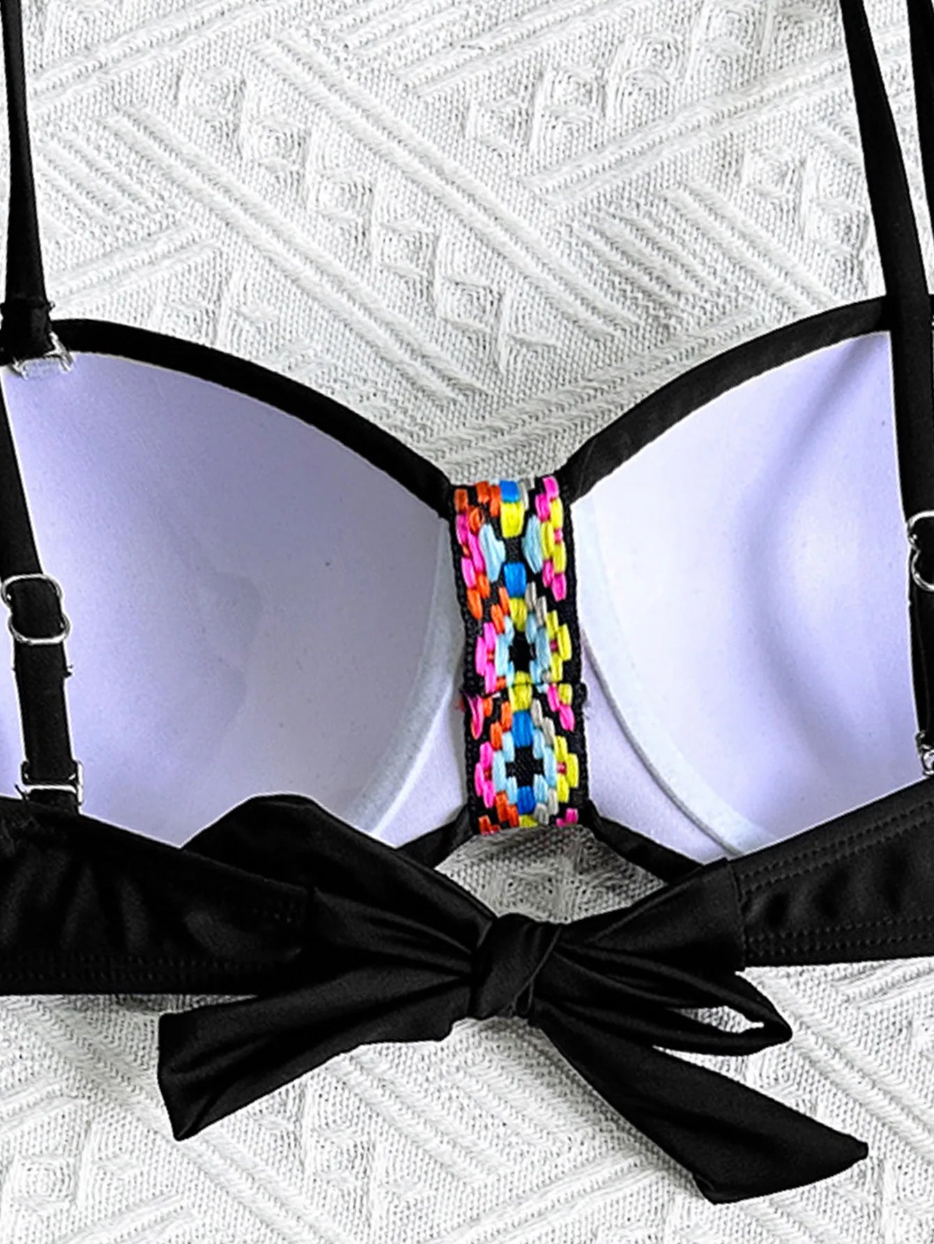 Black Patchwork Bikini Set
