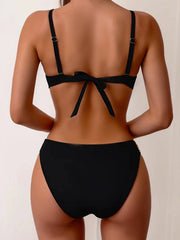 Black Patchwork Bikini Set