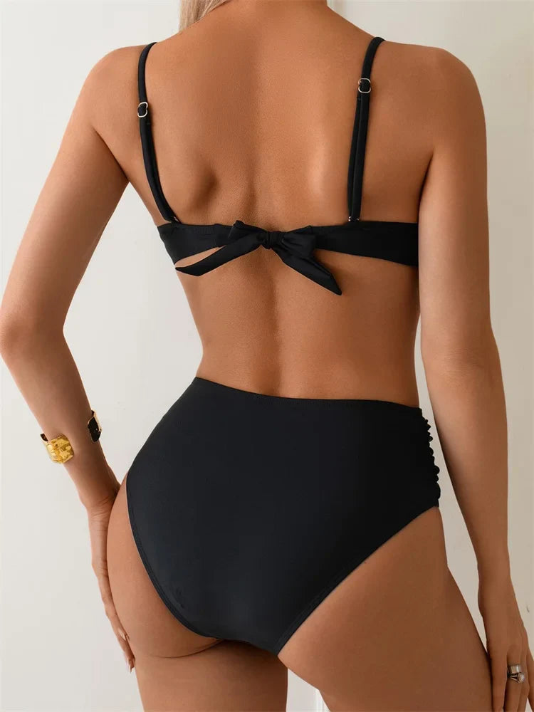 Black Red Bikini Set