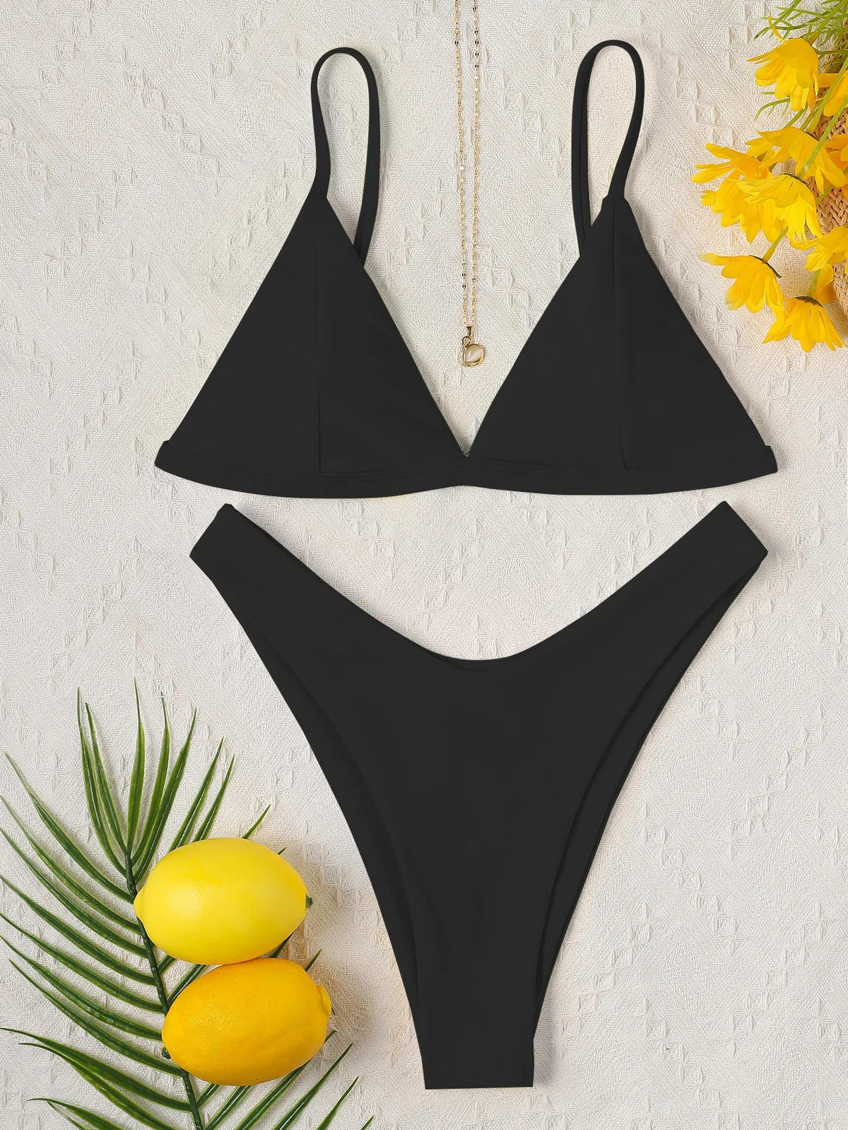 Black Red Micro Bikini Halter Push Up Bra Thong Swimsuit Beach Bathing Suit Holiday Two Piece Swimwear