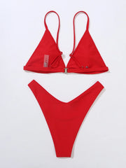 Black Red Micro Bikini Halter Push Up Bra Thong Swimsuit Beach Bathing Suit Holiday Two Piece Swimwear