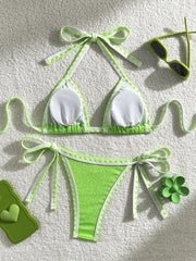 Black White Contrast Bikini Set