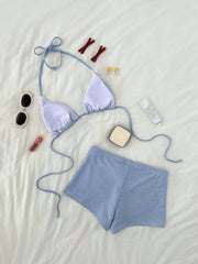 Blue Plaid Bikini Set