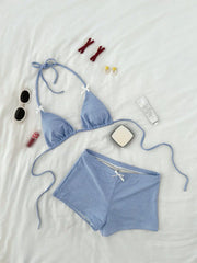 Blue Plaid Bikini Set