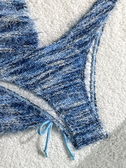 Blue Skirt 3 Piece Bikini Set