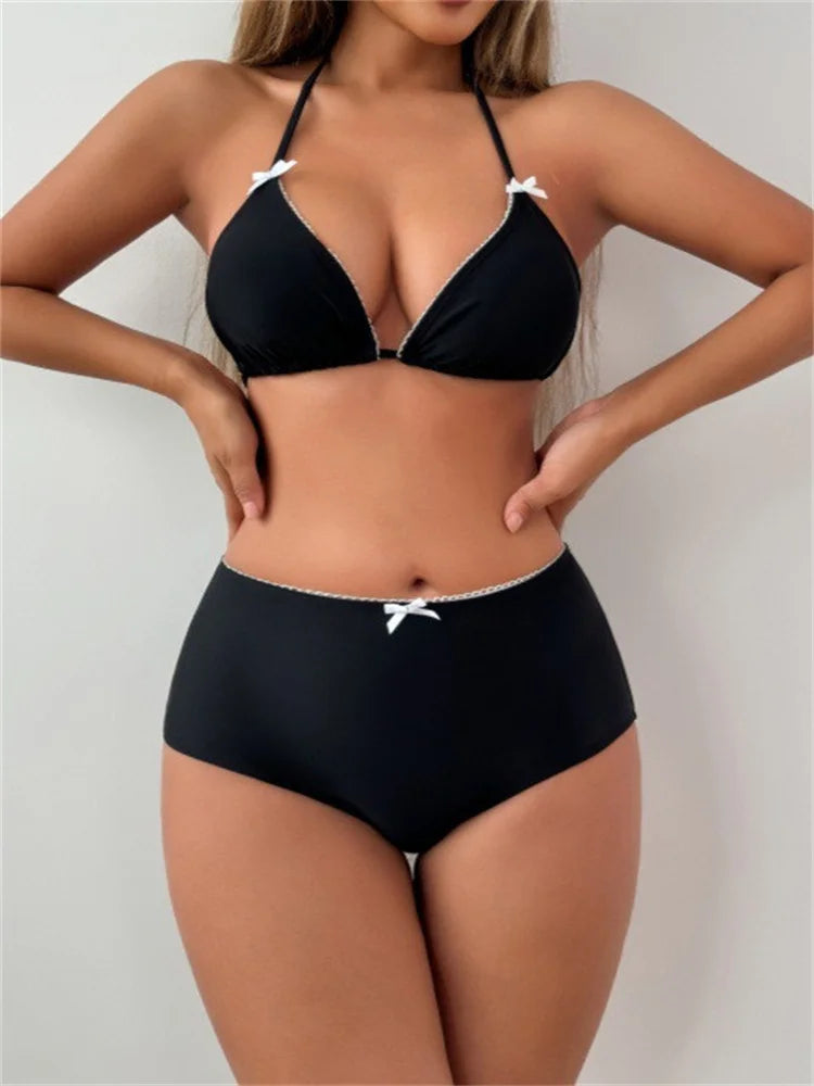 Bow High Waist Bikini Set