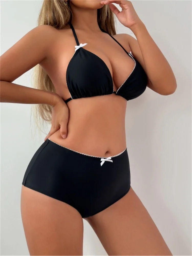 Bow High Waist Bikini Set