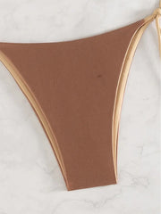 Bronzing Coffee Patchwork Bikini Set