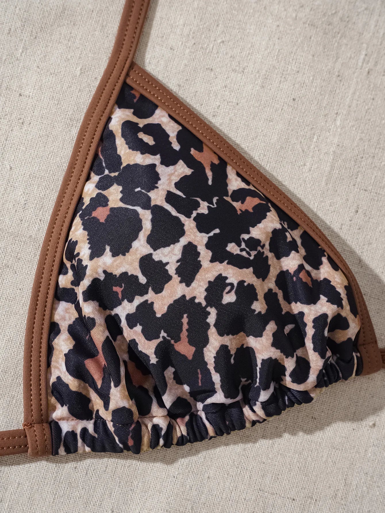 Brown Leopard Print Bikinis Sets