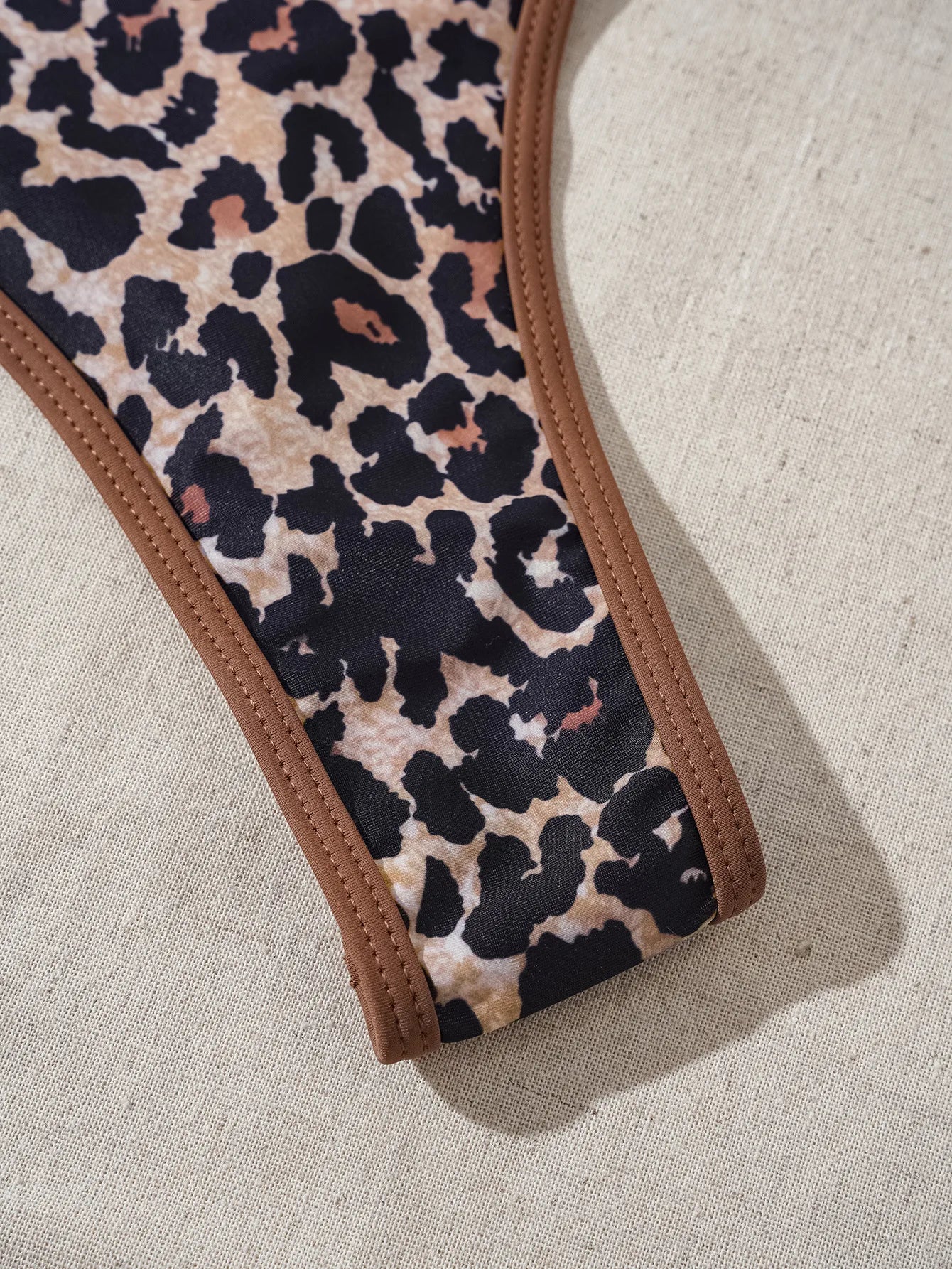 Brown Leopard Print Bikinis Sets