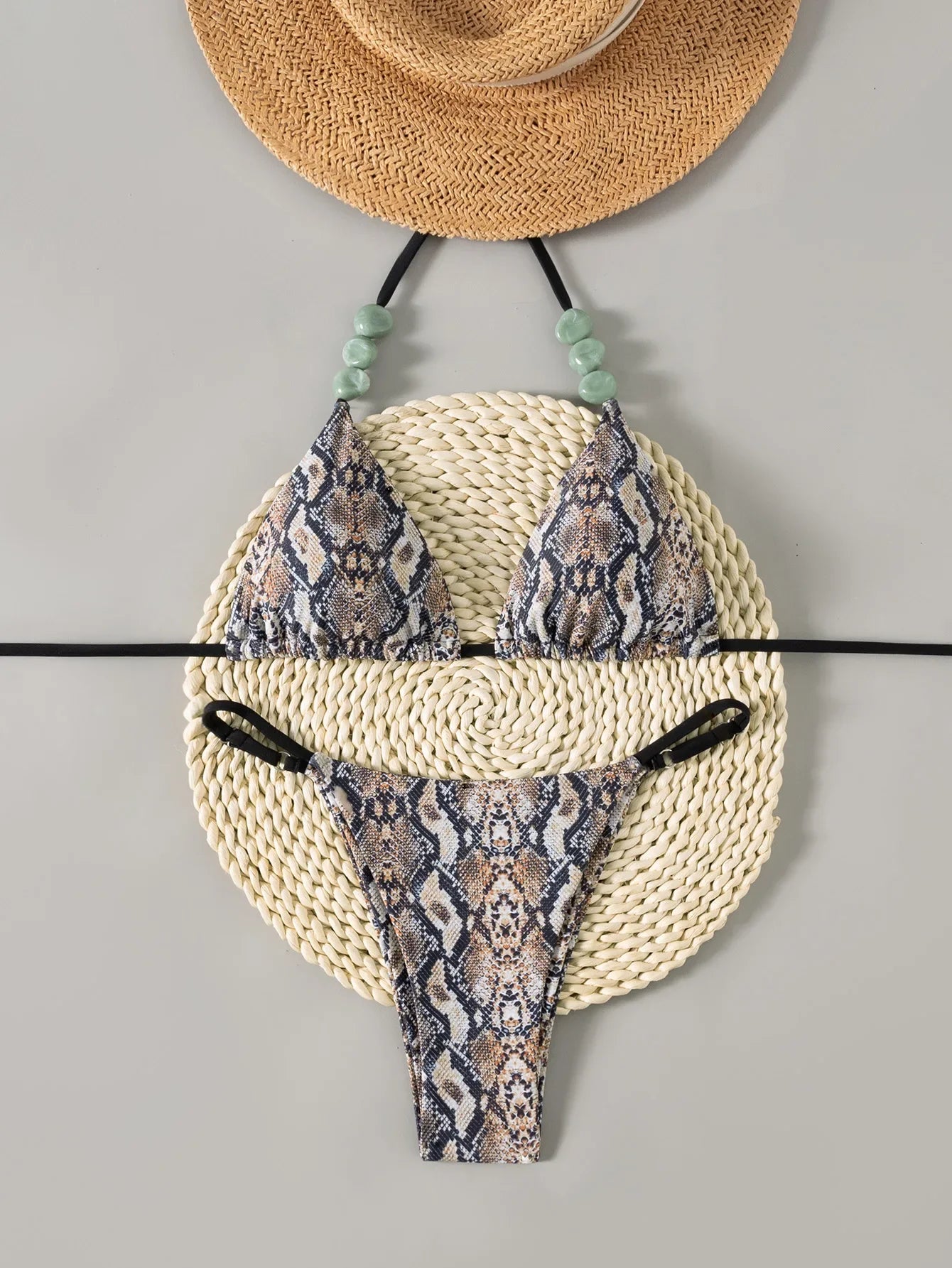 Brown Tiger Print Bikini Set