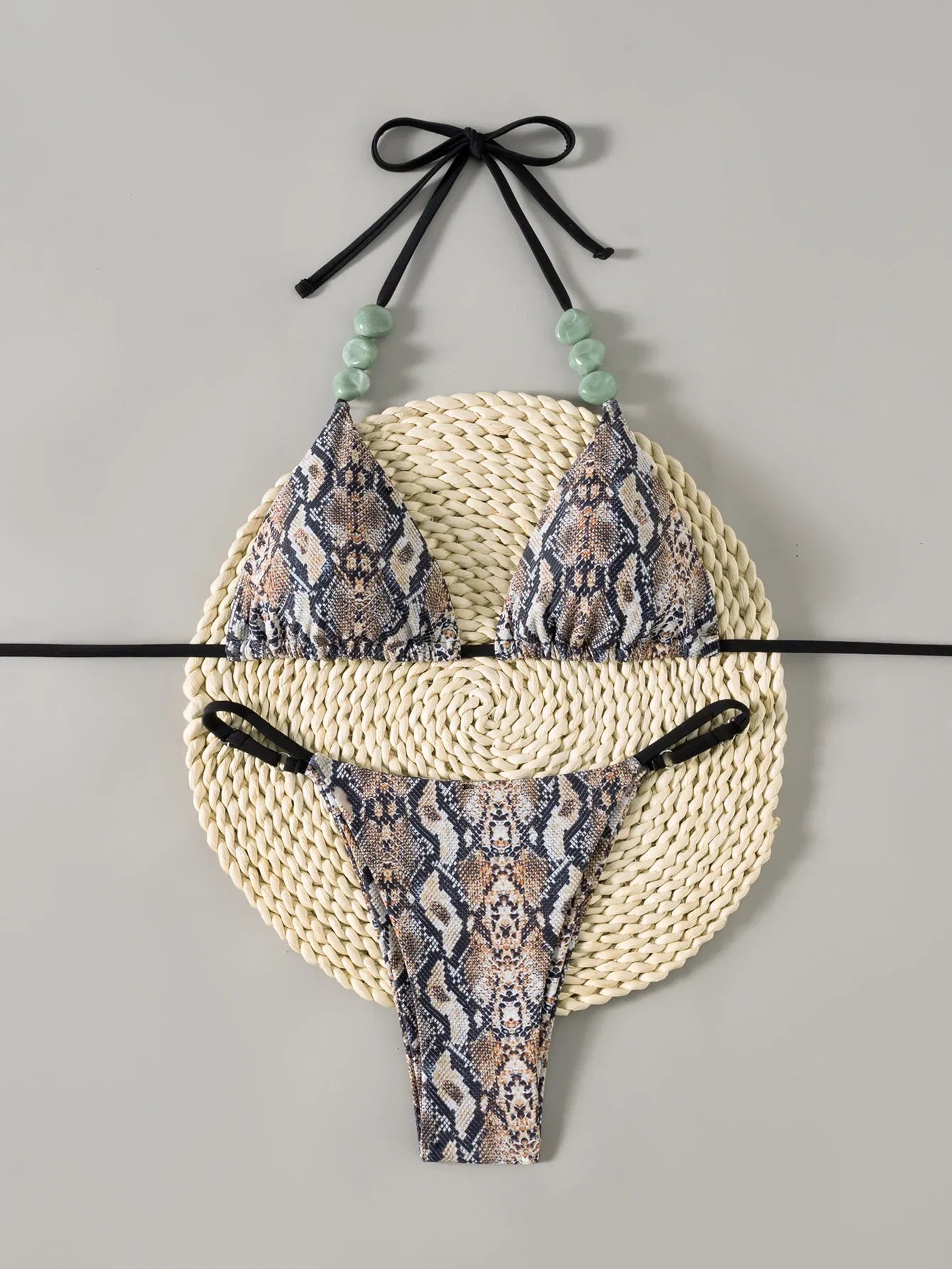 Brown Tiger Print Bikini Set