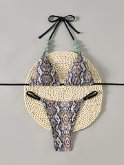 Brown Tiger Print Bikini Set