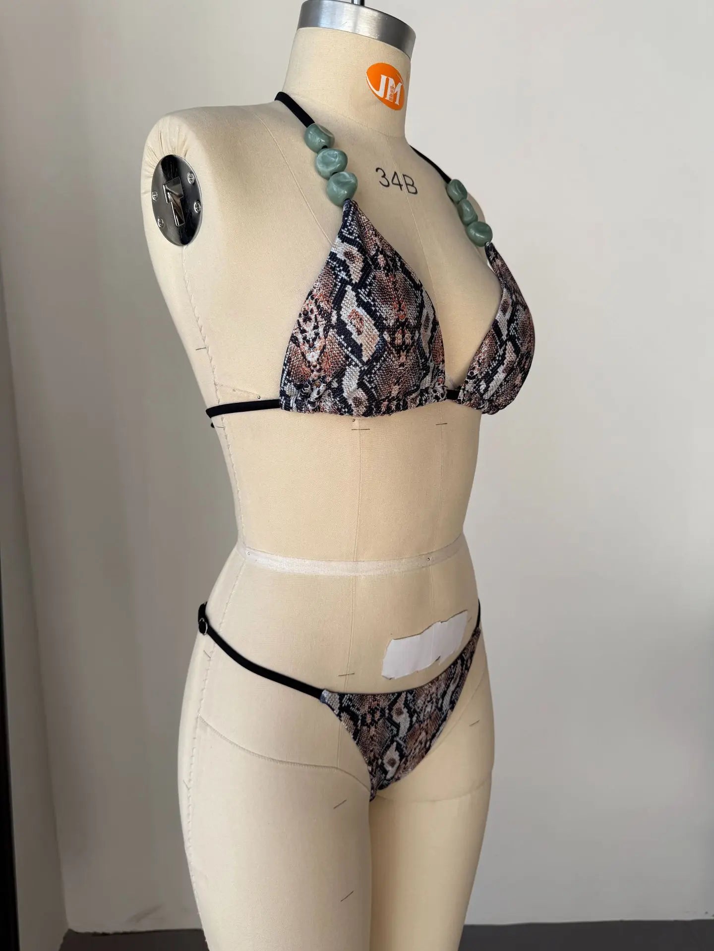 Brown Tiger Print Bikini Set