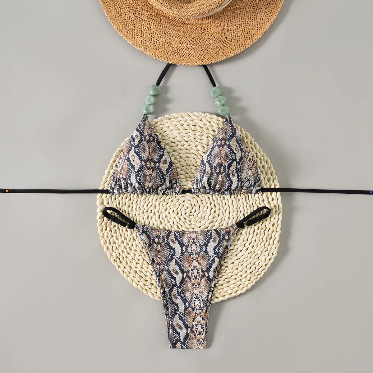 Brown Tiger Print Bikini Set