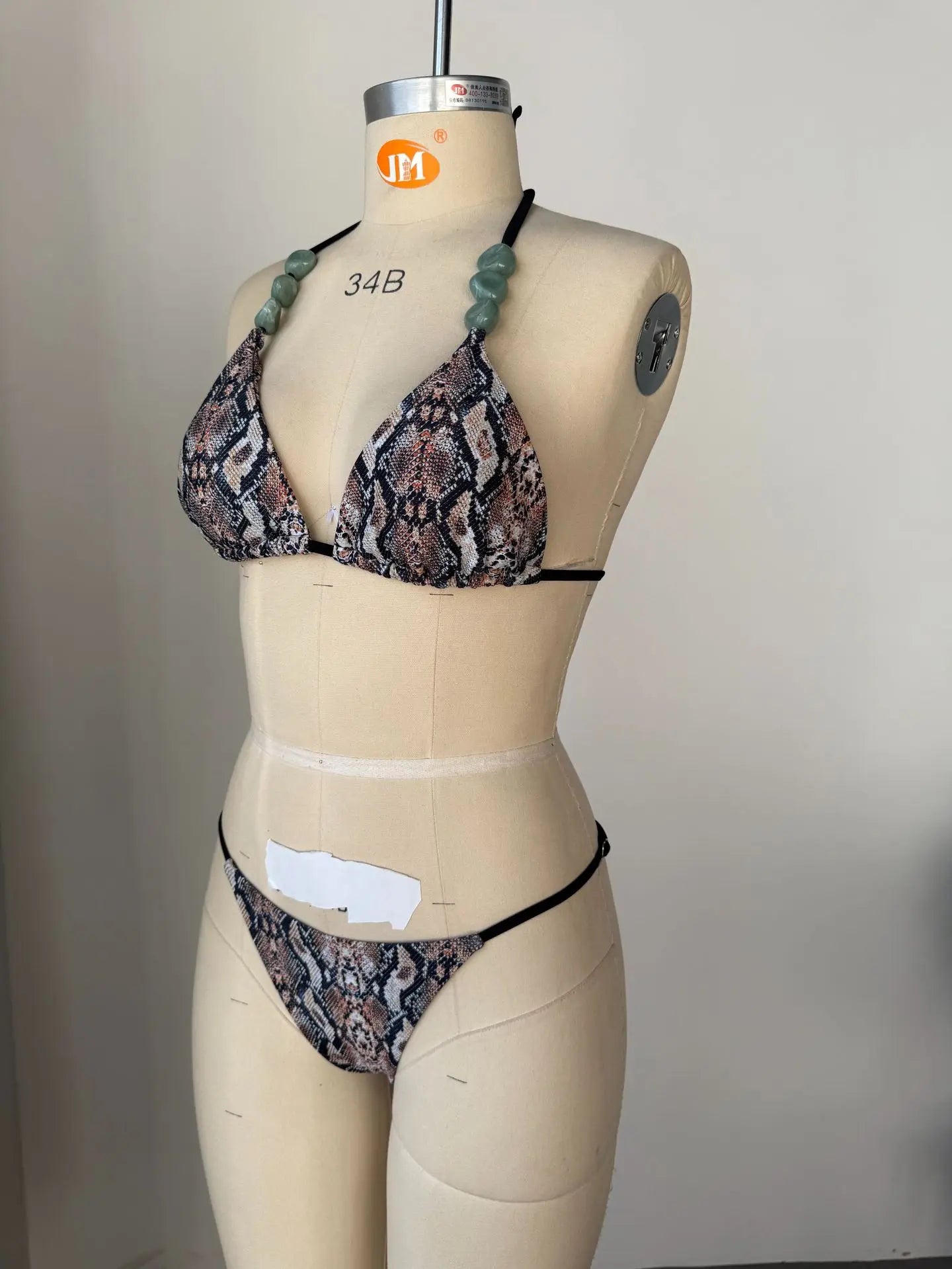Brown Tiger Print Bikini Set