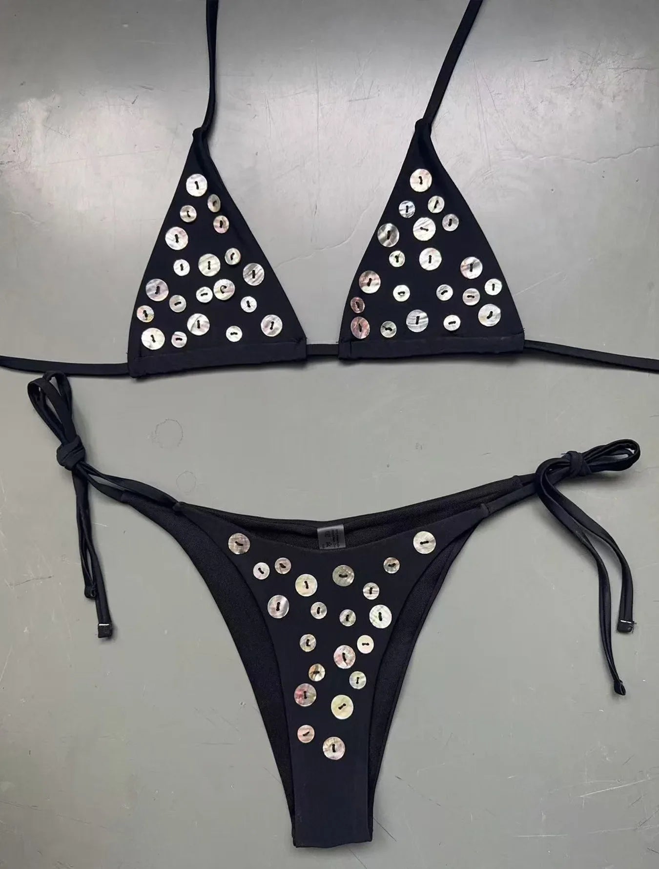 Brozing Diamond Bikini White Push Up Bandage Thong Swimsuit Bathing Suit Micro Swimwear Biquini