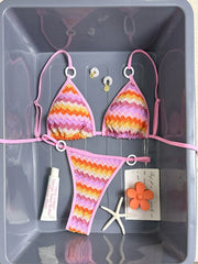 Circle Strap Push Up Bra Bikini Set