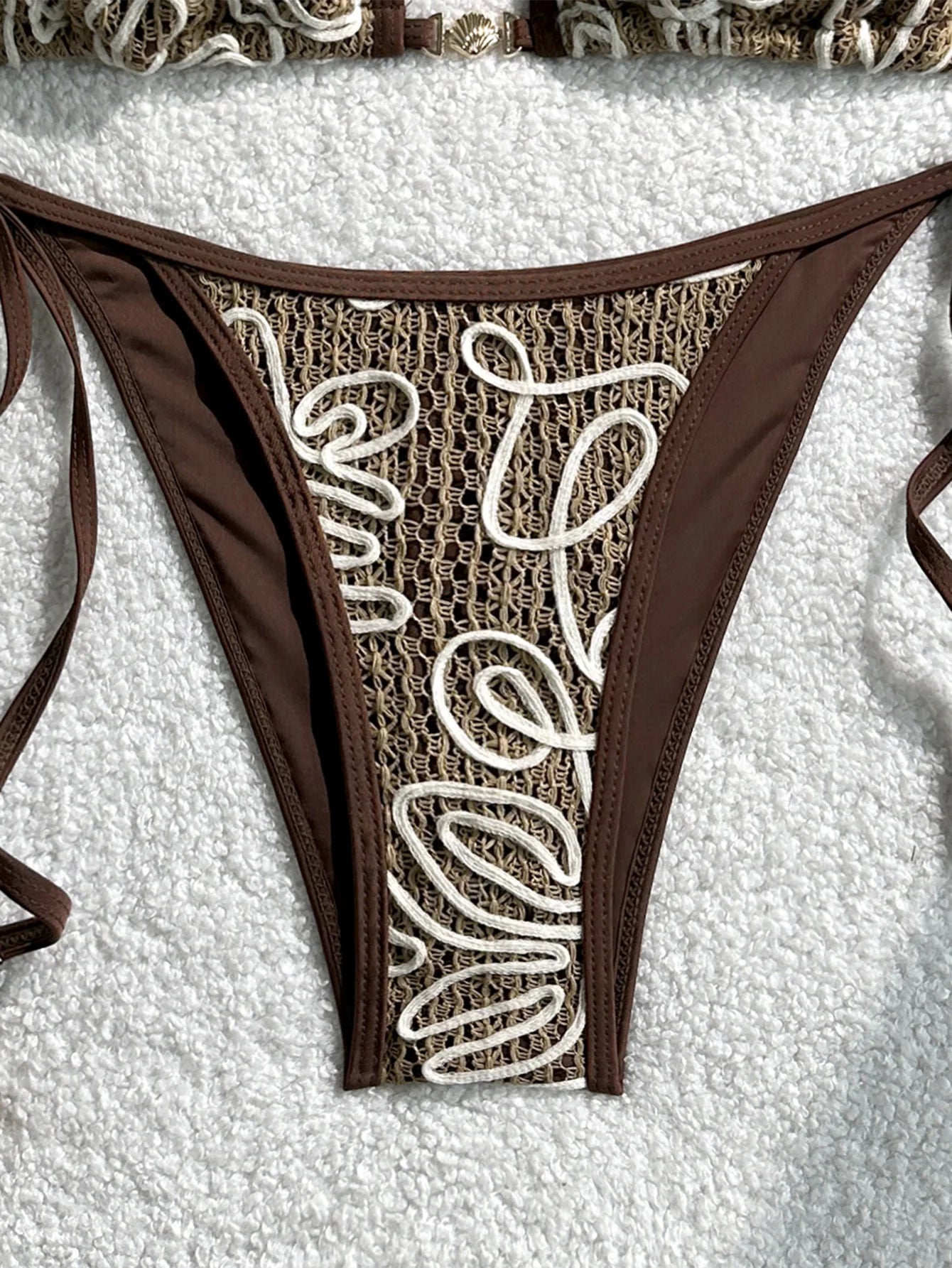 Coffee 3D Flower Bikini Set