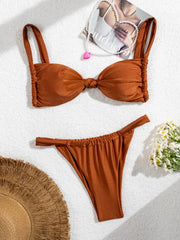 Coffee Bandage Two Pieces Bikini Set