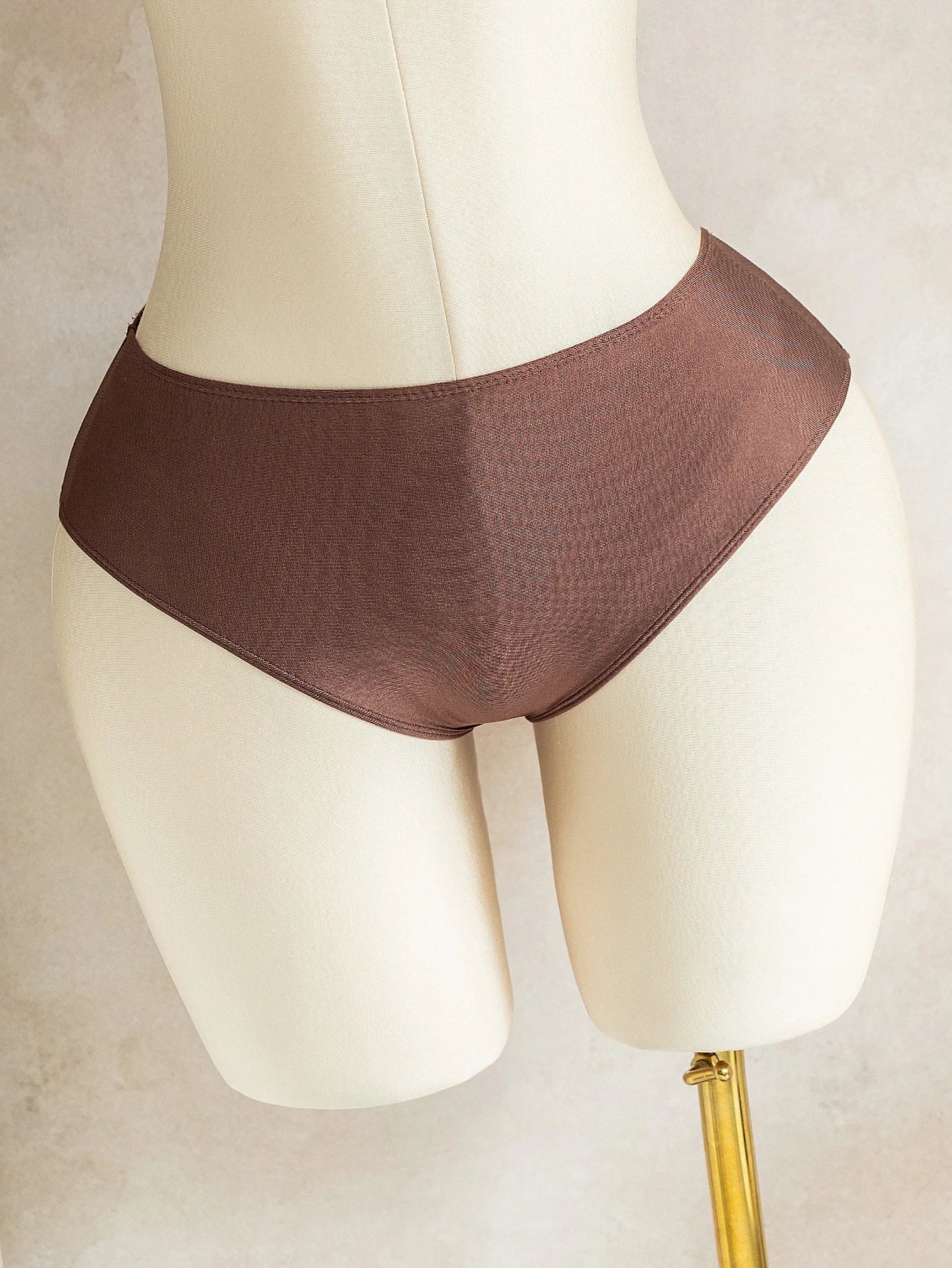 Coffee Patchwork Mesh Cover Up 3 Piece Bikini Set