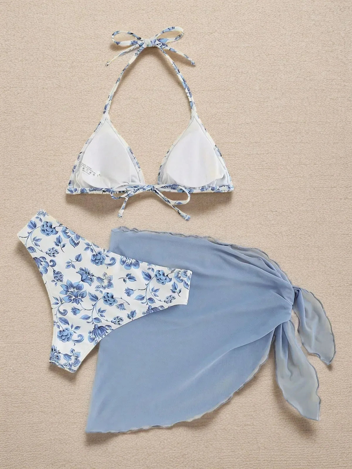 Floral Print 3 Piece Swimsuit