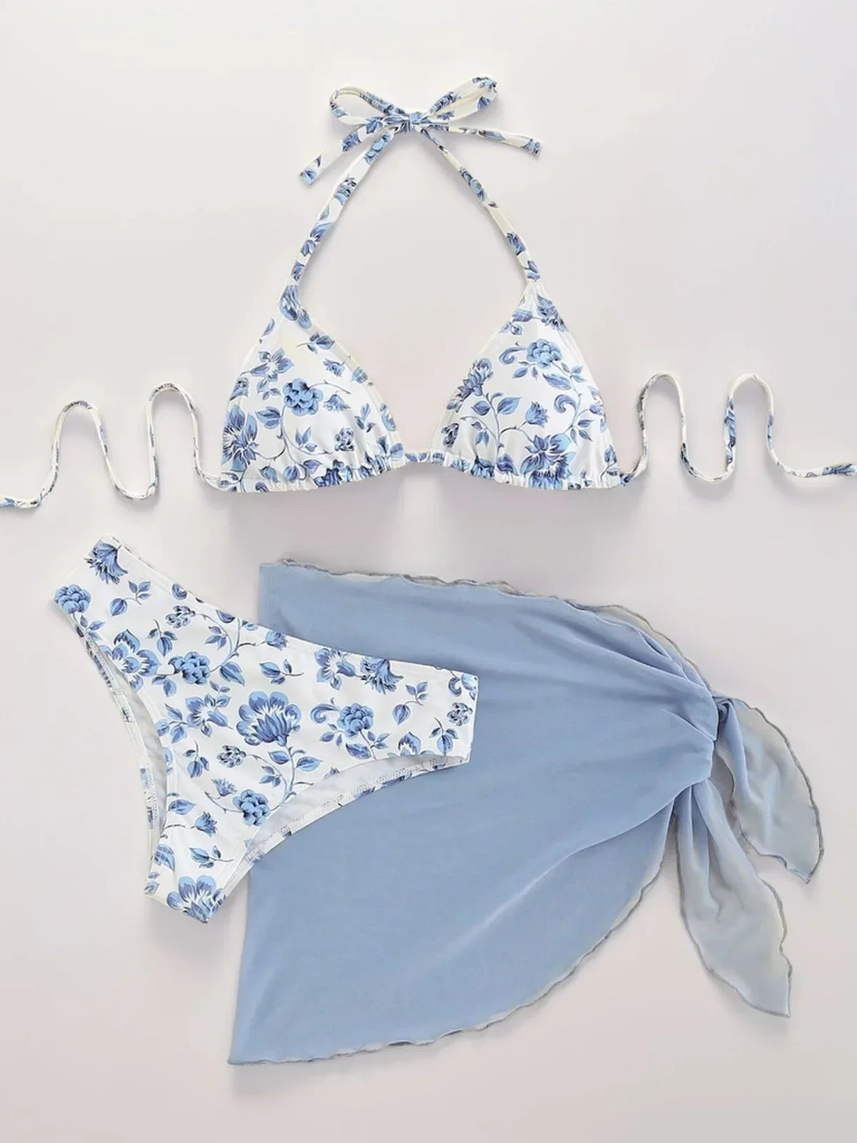 Floral Print 3 Piece Swimsuit