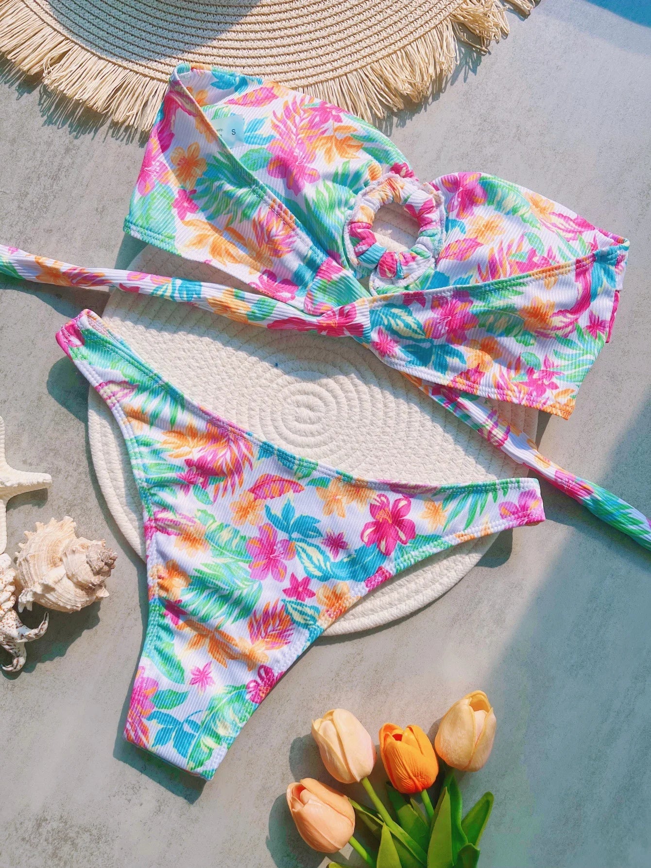 Flower Print 2 Piece Swimsuit