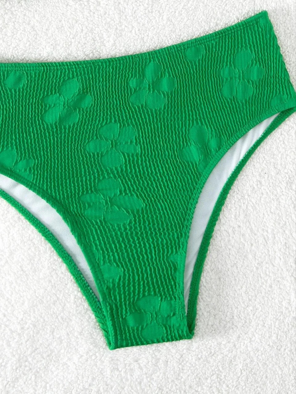 Green 3D Floral Bikini Set
